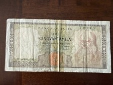 50000 lire leonardo Da Vinci