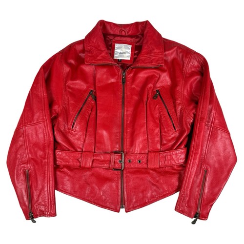 Giacca pelle rossa - , vintage