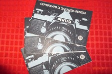 libretti garanzia obiettivi PENTAX ''vintage'' anni 80