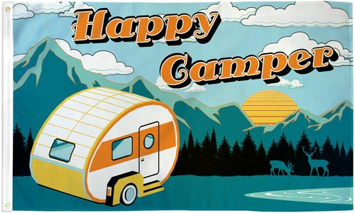 Bandiera happy camper - happy, 3x5ft