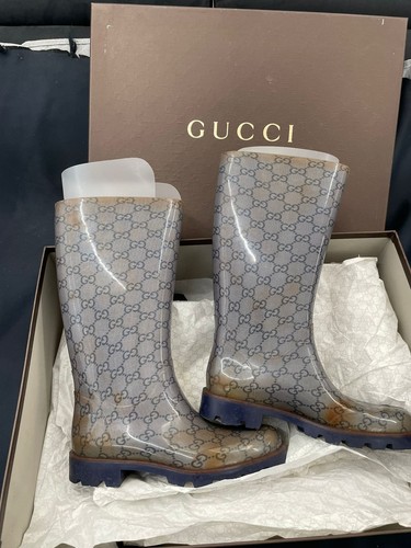 Gucci stivali gomma marrone - gucci,