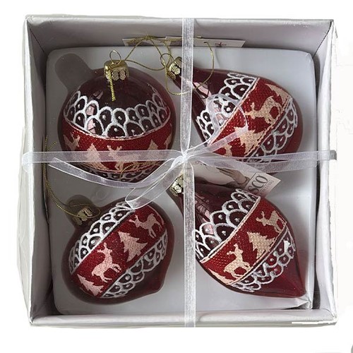 Set sfere vetro rosse - 4,