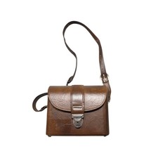 Kit obiettivo fotocamera vintage Vivitar Flash obiettivo Rokinon custodia pelle marrone non testato