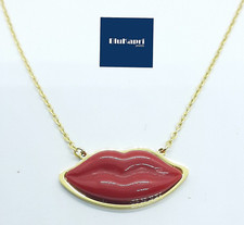 Collana con bocca rossa. collana labbra rosse smaltate lolita. collana  donna