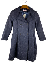 FENLANSE cappotto donna tweed sartoriale foderato giacca tasche plissettato Zoe nuovo con etichetta piccolo