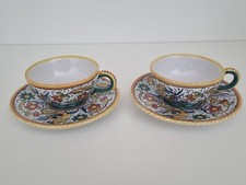 Ceramica Deruta 2 tazze da te the e 2 piattini Coop Pinturicchio tazzine caffe'