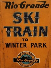 Vintage Rio Grande Ski Train Reproduction Steel Sign FREE SHIPPING