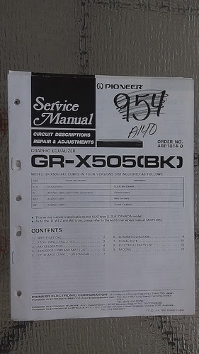 Pioneer x505 manuale di - gr-x505,