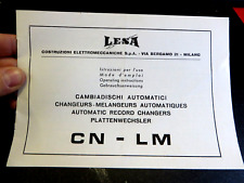ISTRUZIONI PER L'USO CAMBIADISCHI AUTOMATICI LESA - GIRADISCHI - MODEL. CN - LM