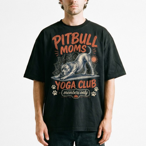 Shirt pitbull moms yoga club - t-shirt,