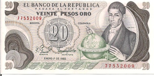 Colombia pesos oro 1982 - 20,