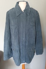 Giacca in pelle scamosciata blu/teal da donna taglia 20 di Wardrobe nuova con etichetta