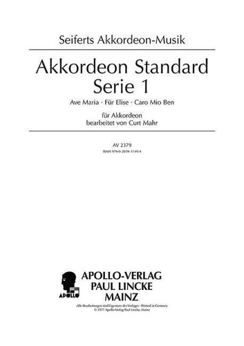 Akkordeon standard serie book - serie,