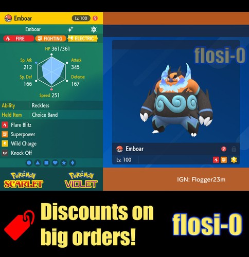 6iv shiny emboar pokemon - shiny,