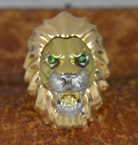 Anello testa leone - anello, oro