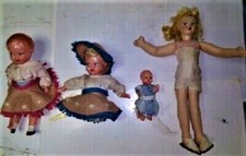 giocattoli vintage epoca anni 30/40 bamboline in catalina (?)