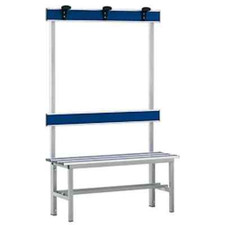 (12V) PANCA SPOGLIATOIO ALLUMINIO + SEDUTA  SCHIENALE E APPENDIABITI LUNG. MT 1