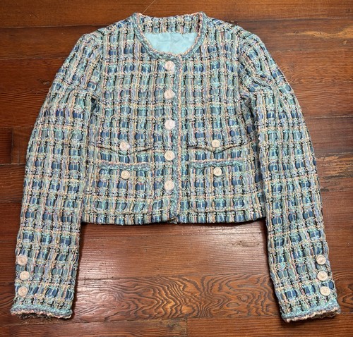 Chanel 25a blue tweed - chanel, jacket
