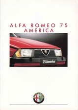 catalogue / brochure Alfa Romeo 75 America 01/1988 Belgique en français