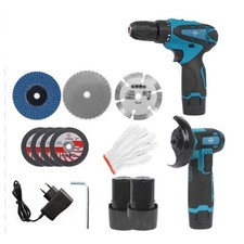 TRAPANO AVVITATORE,  MINI SMERIGLIATRICE ANGOLARE CON 4 DISCHI, 2 BATTERIE 48V