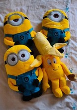 Peluche Minions, alti 25 cm, set da 3, con in regalo una simpatica banana!!!