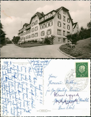 Cartolina lorch ospedale - lorch, 1961
