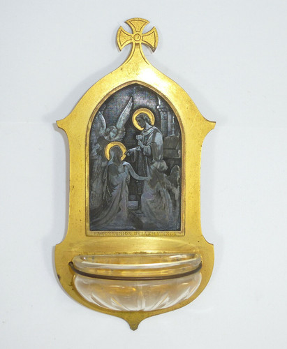 Acquasantiera 1900 bronzo - acquasantiera, um