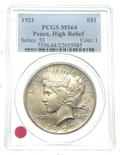 1921 argento pace dollaro alto - argento,