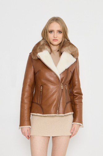 Giacca donna whisky shearling