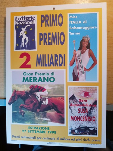 Locandina lotteria miss - lotteria, italia