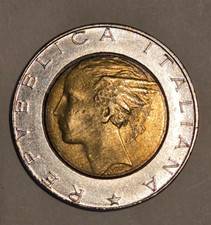 1989 Italy 500 Lire Coin