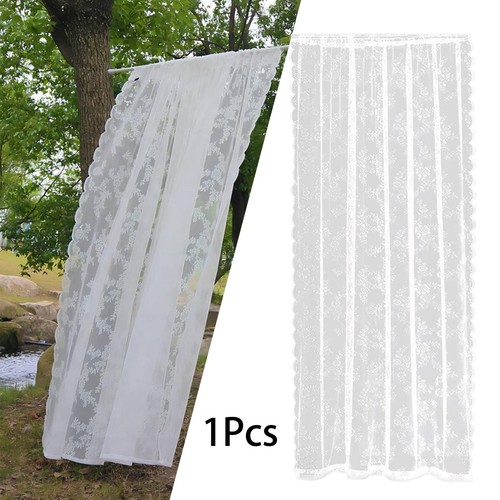 Rideaux filet fleurs - rideaux,