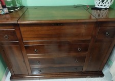 Comò trittico , con 2 comodini e specchio , per camera da letto, stile arte pove