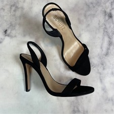SCHUTZ Luriane sandali neri nabuk scamosciati slingback tacco cinturino singolo taglia 7,5