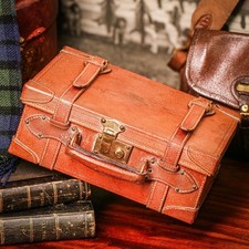 Antica custodia cartuccia munizioni antica inglese in pelle da tiro decorazione country prop