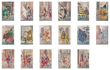 SIENA - I 17 Paggi delle Storiche Contrade, 17 Cartoline Masignani con Cofanetto