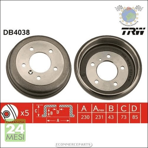 Tamburo freno trw - 1x,