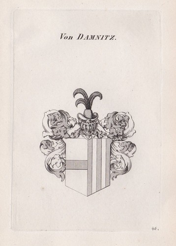 1840 damnitz damitz stemma - damnitz,