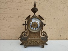 ANTICO OROLOGIO DA TAVOLO IN BRONZO FUNZIONANTE MANCA LA LANCETTA DEI MINUTI