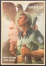 RSI LEGIONE AUTONOMA MOBILE ETTORE MUTI CARTOLINA VIAGGIATA FRANCHIGIA MILITARE