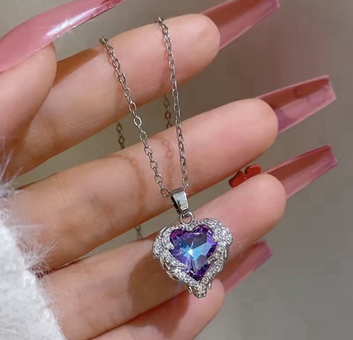 Collana cuore brillante donna - collana,