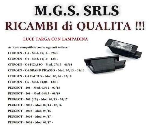 Luce targa con lampadina - targa,
