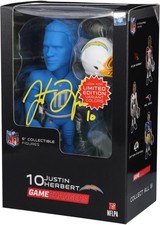 Figurina Justin Herbert Caricabatterie Autografato GameChangers Serie 3 Blu 6"