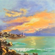 Paesaggio marino dipinto olio