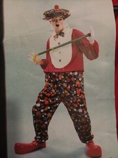 Costume Clown Rosso Unisex + Cappello,Naso per Animatori