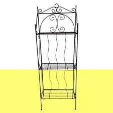 Scaffale in ferro battuto con dettagli vintage, perfetto per organizzare e de...