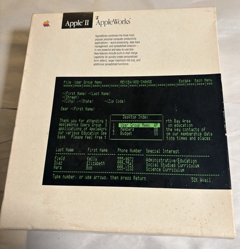 Apple iigs appleworks box - ii,