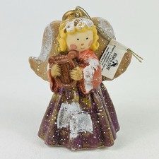 Kurt Adler Angelo Ornamento Lira Musicale Babbo Natale Mondo Vacanze Porcellana con Etichetta