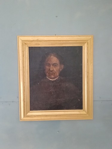 Antico ritratto olio tela - su,