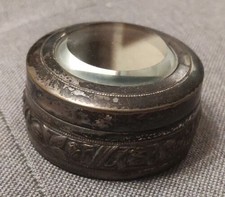 ANTIQUE METAL AND GLASS CASE -